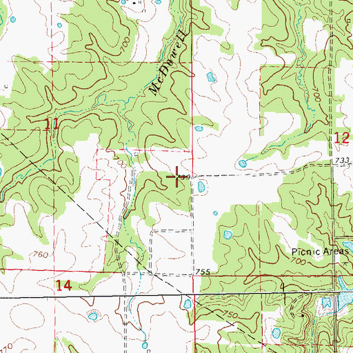 Topographic Map of Rose School (historical), MO