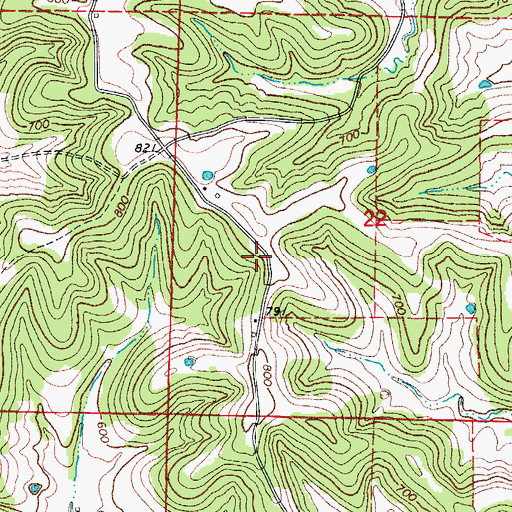 Topographic Map of Lone Star School (historical), MO