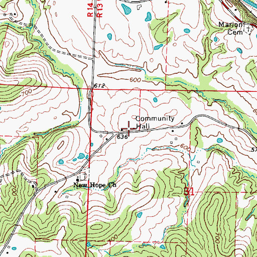 Topographic Map of Marion School (historical), MO