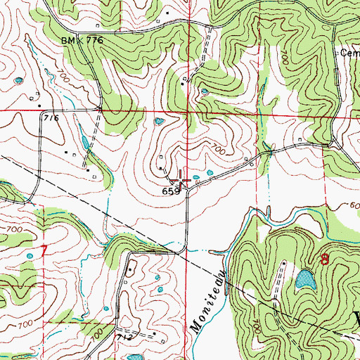 Topographic Map of Eldorado School (historical), MO