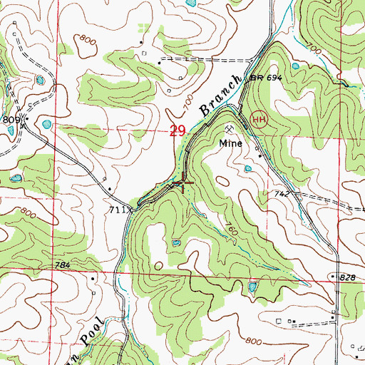 Topographic Map of Van Pool School (historical), MO