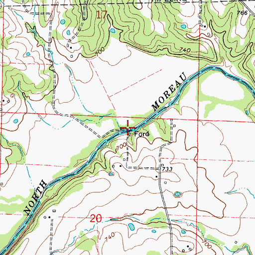 Topographic Map of Blank Ford, MO
