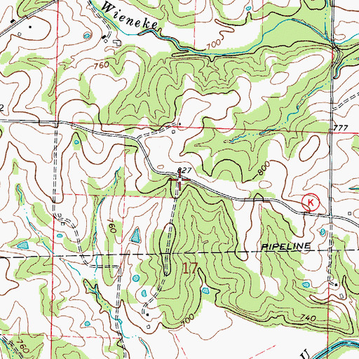 Topographic Map of Surprise School (historical), MO