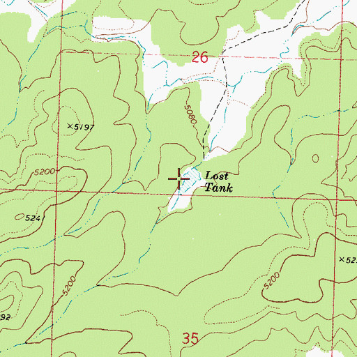 Topographic Map of Lost Tank, AZ