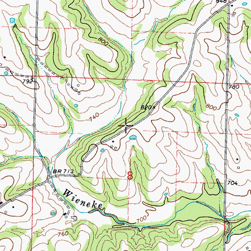 Topographic Map of Brick School (historical), MO