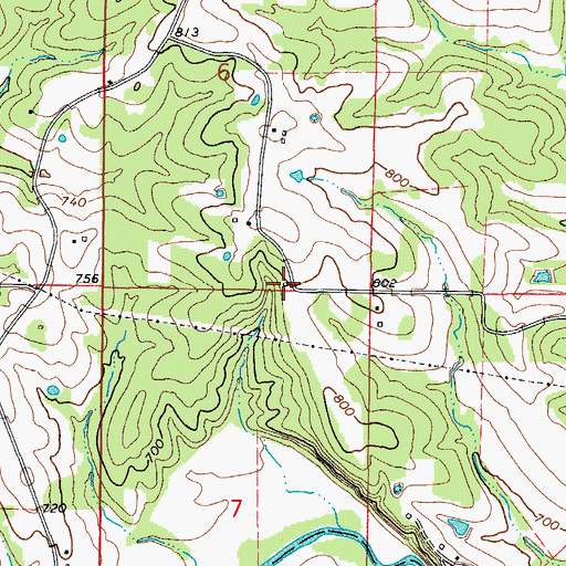 Topographic Map of Mount Pleasant School (historical), MO