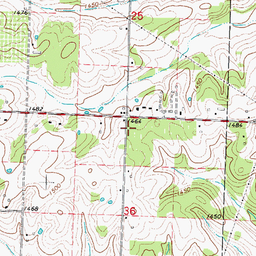 Topographic Map of Stony Point School (historical), MO
