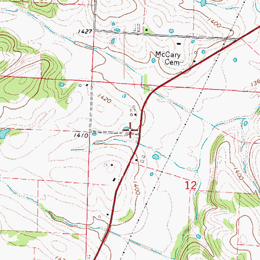 Topographic Map of Van Zandt School (historical), MO