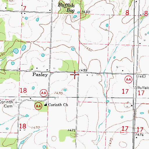 Topographic Map of Pasley School (historical), MO