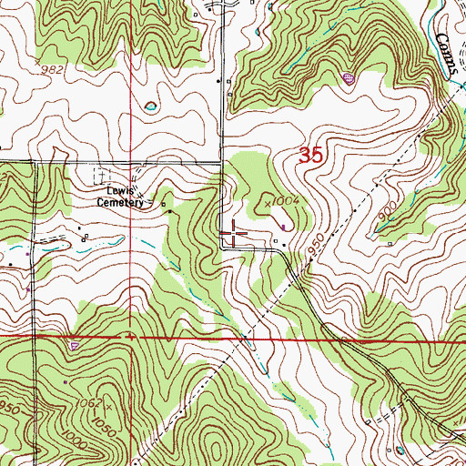 Topographic Map of Fairview School (historical), MO