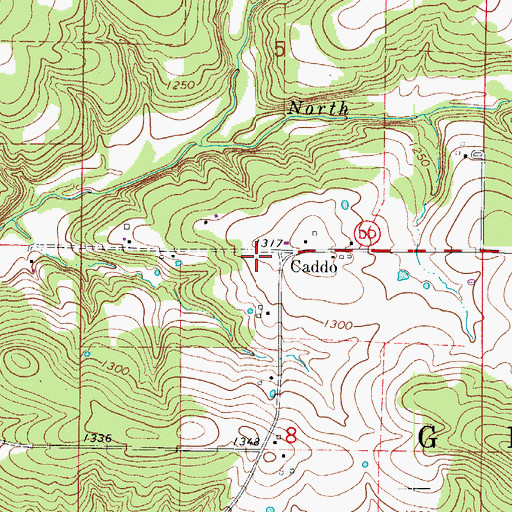 Topographic Map of Bodenhammer School (historical), MO