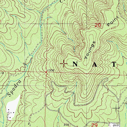 Topographic Map of Youngs Point, AR