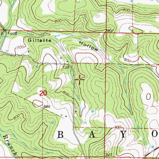 Topographic Map of Cold Springs Church (historical), MO