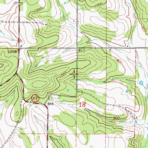 Topographic Map of Oak Mound School (historical), MO