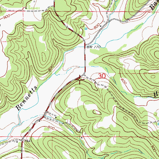 Topographic Map of Stony Point School (historical), MO