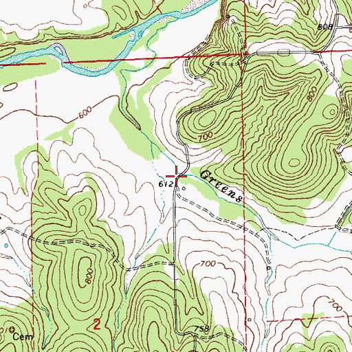 Topographic Map of Zion School (historical), MO