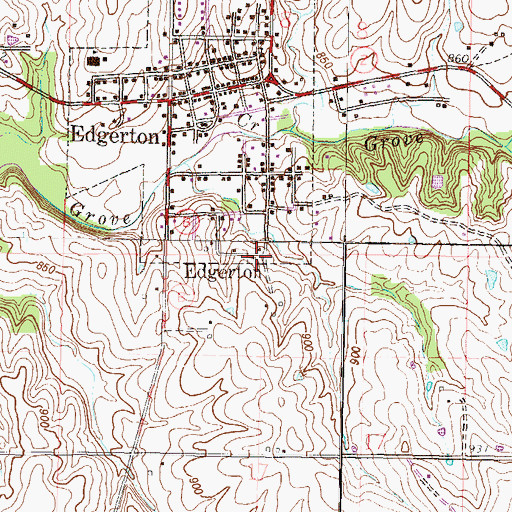 Topographic Map of Standiford Cemetery, MO