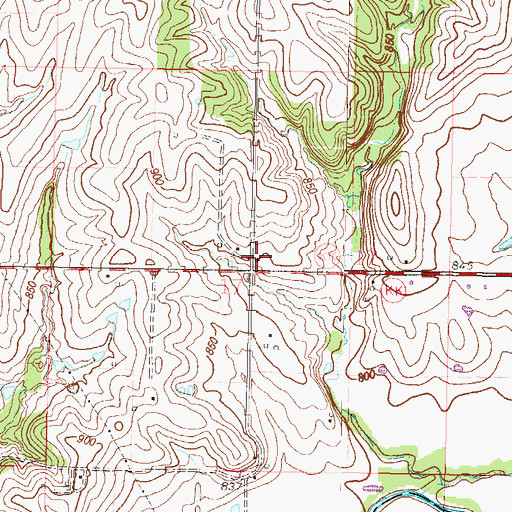 Topographic Map of Collins School, MO