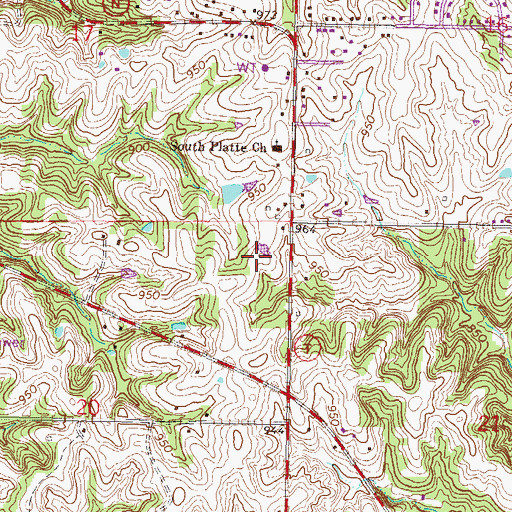 Topographic Map of Union Chapel Elementary School, MO