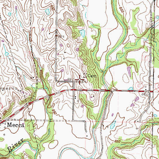 Topographic Map of Stony Point School, MO