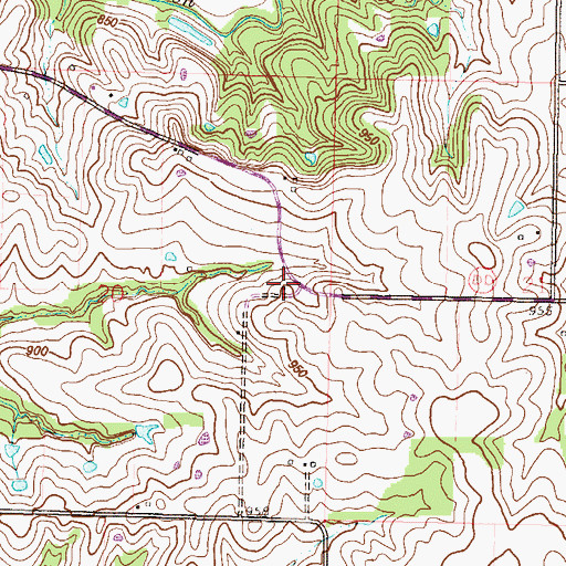 Topographic Map of Benson School, MO
