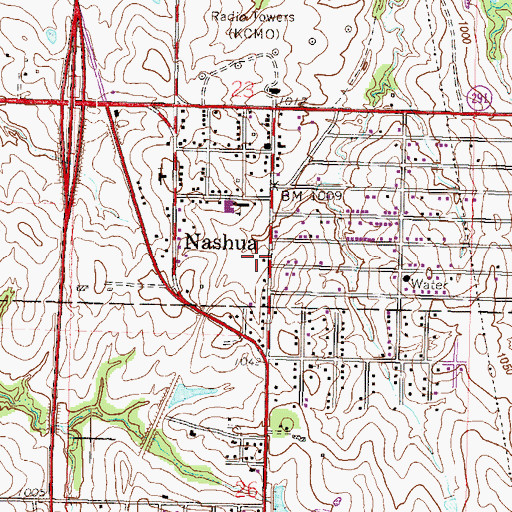 Topographic Map of Lone Star School, MO