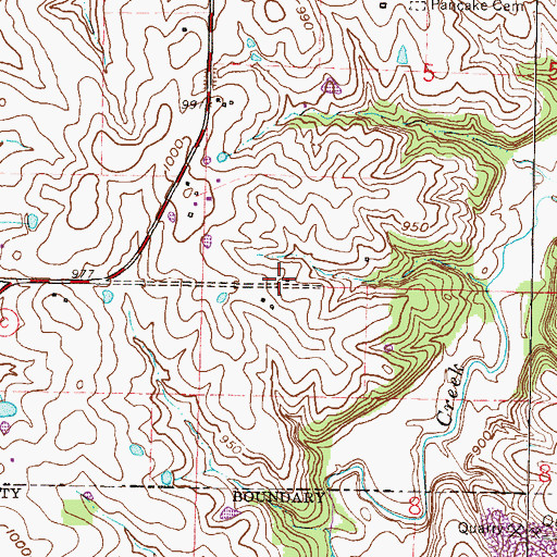 Topographic Map of Oak Grove School, MO