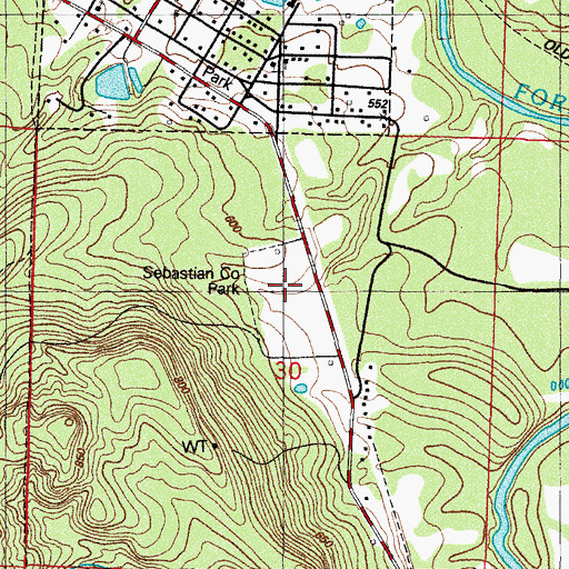 Topographic Map of Sebastian County Park, AR