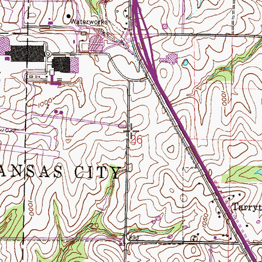 Topographic Map of Prairie View School (historical), MO