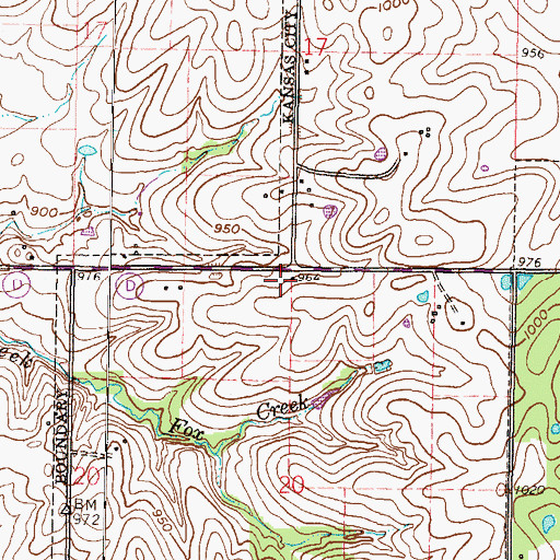 Topographic Map of Miller School, MO