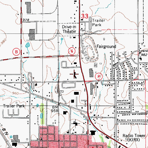 Topographic Map of Northtown Shopping Center, MO