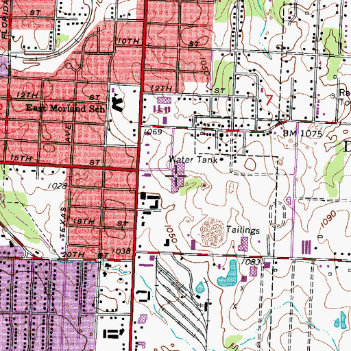 Topographic Map of East Gate Center, MO