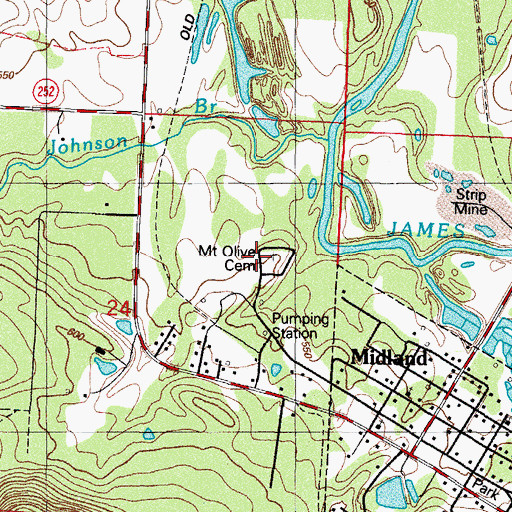 Topographic Map of Mount Olive Cemetery, AR