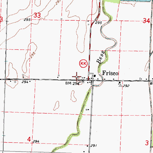 Topographic Map of Pin Hook School (historical), MO