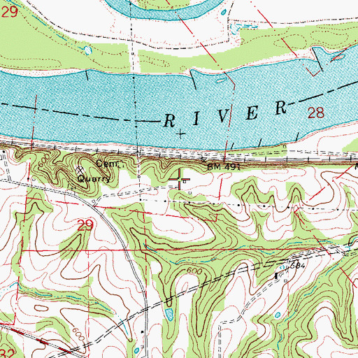 Topographic Map of Ming School, MO
