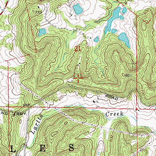 Topographic Map of Becker School, MO