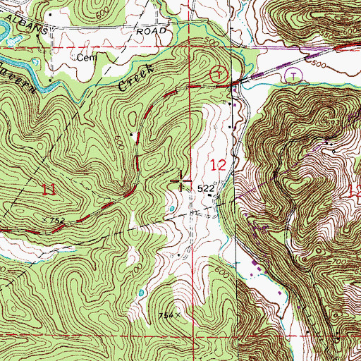 Topographic Map of Tavern School (historical), MO