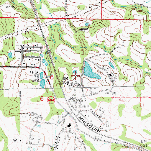 Topographic Map of Purina Mills Farm, MO