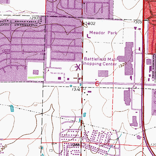 Topographic Map of Fremont Center, MO