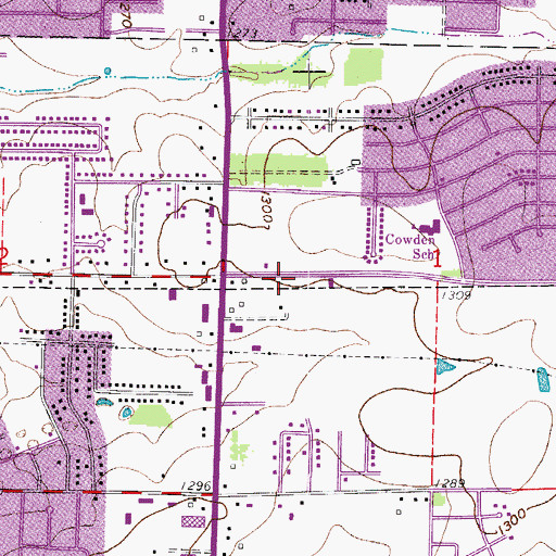 Topographic Map of Battlefield Plaza, MO