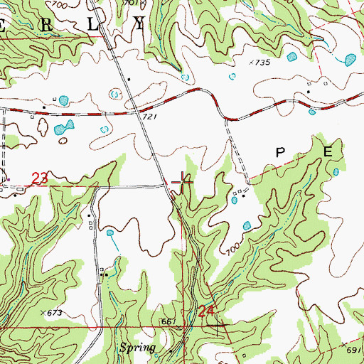 Topographic Map of Pea Ridge School (historical), MO