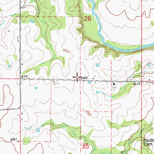 Topographic Map of Bilbro School (historical), MO