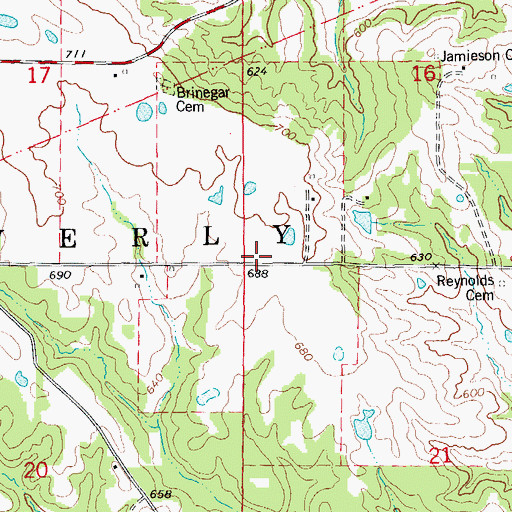 Topographic Map of Henton School (historical), MO