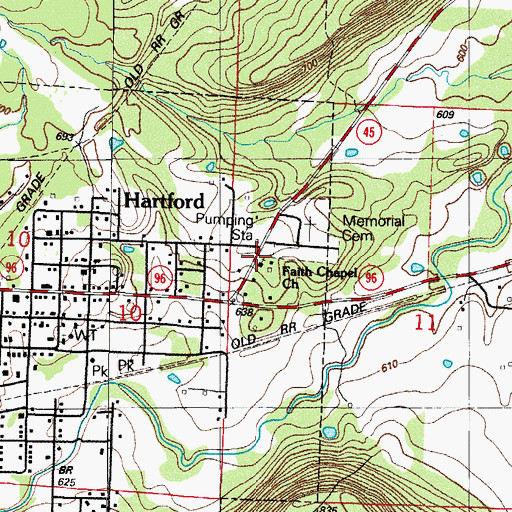 Topographic Map of Faith Chapel Church, AR