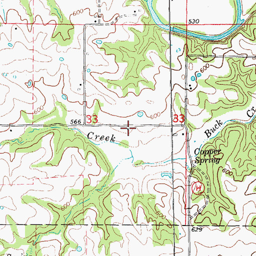 Topographic Map of Copper Spring School (historical), MO