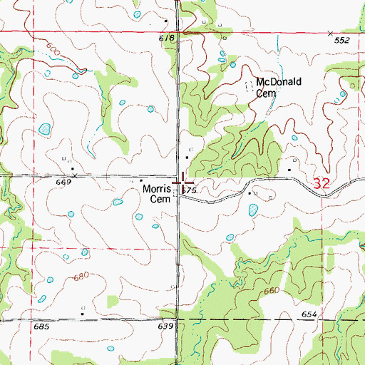 Topographic Map of Robinson School (historical), MO