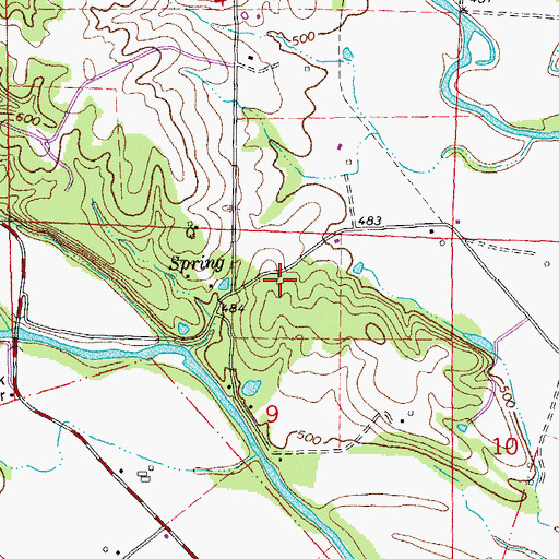 Topographic Map of Bohmer School (historical), MO