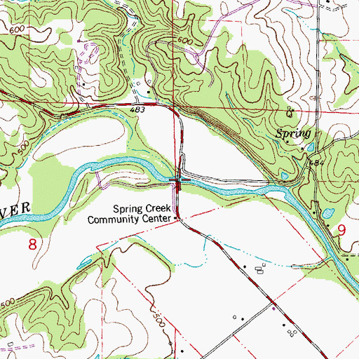Topographic Map of Steffen Bridge, MO