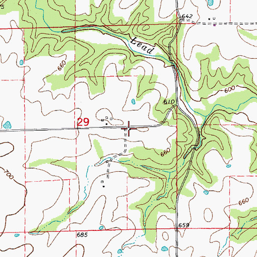 Topographic Map of Abe Duff School (historical), MO