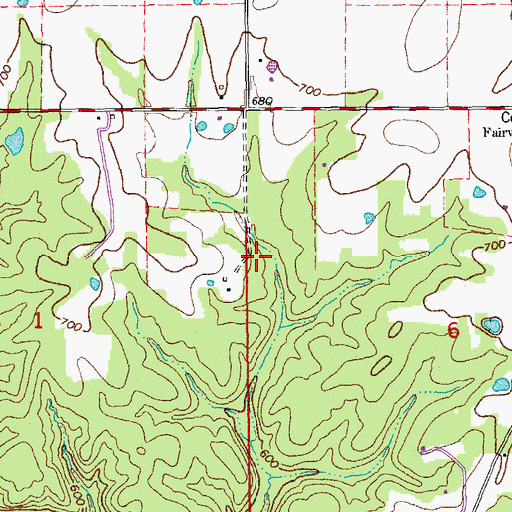 Topographic Map of Rocky Point School (historical), MO